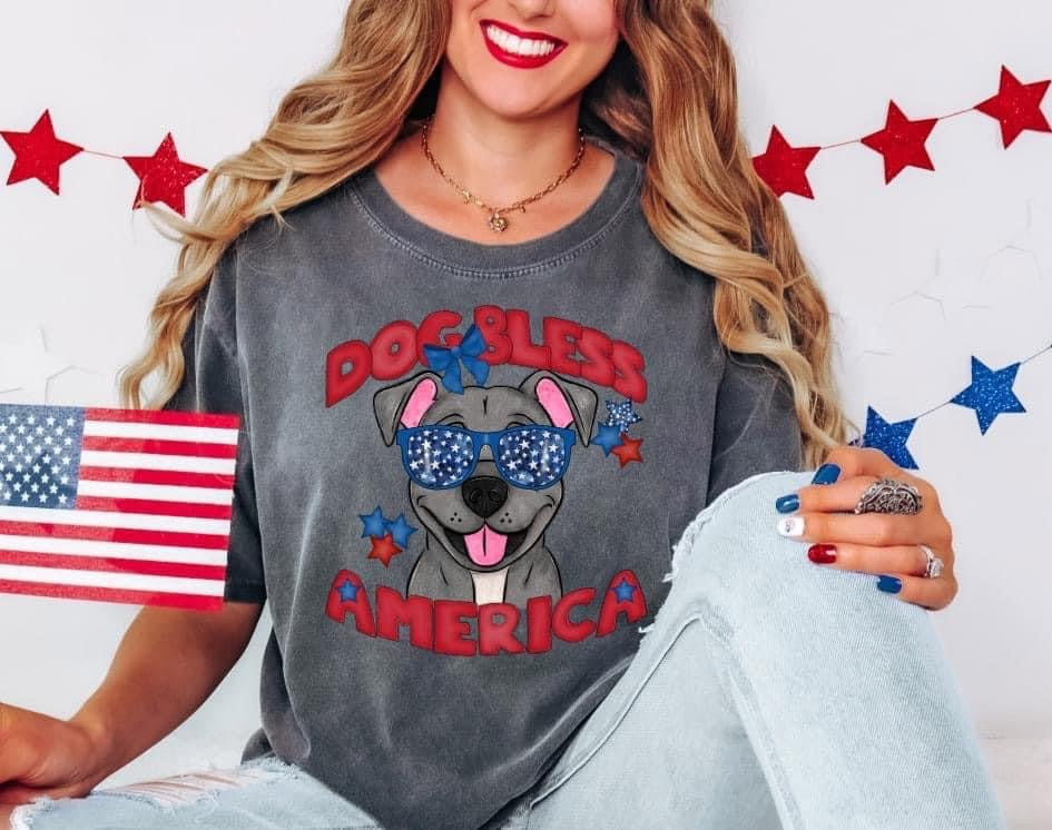 Dog Bless America DTF Transfer Design