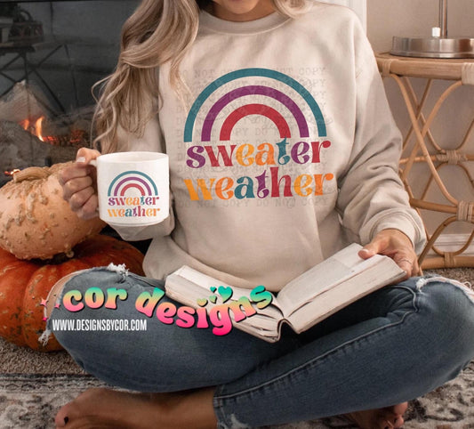 Sweater Weather Bright DTF Transfer Design