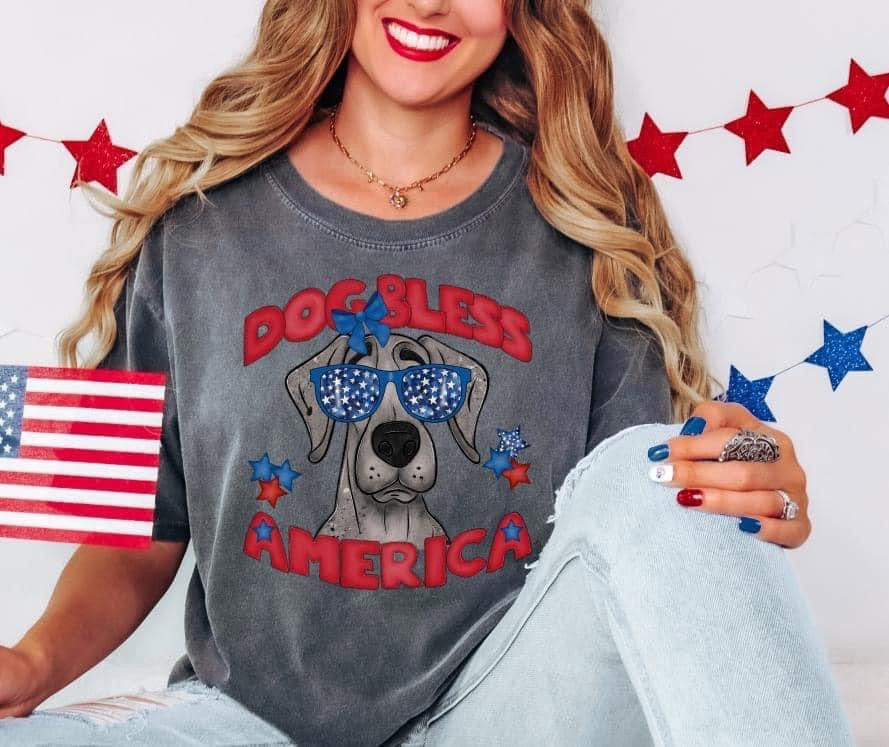 Dog Bless America DTF Transfer Design