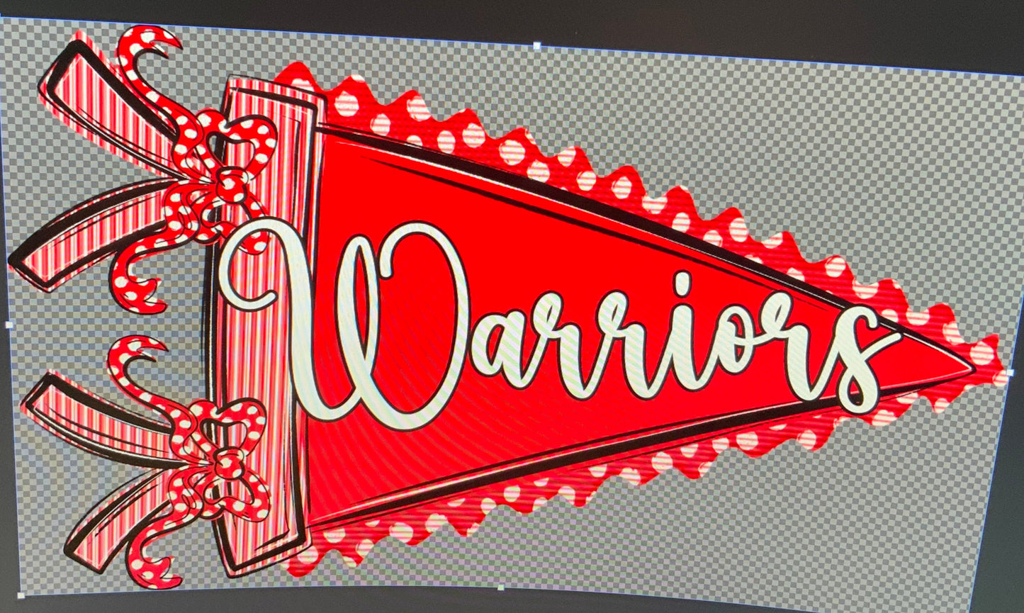 Prepster Pennant School Mascot DTF Transfer Design