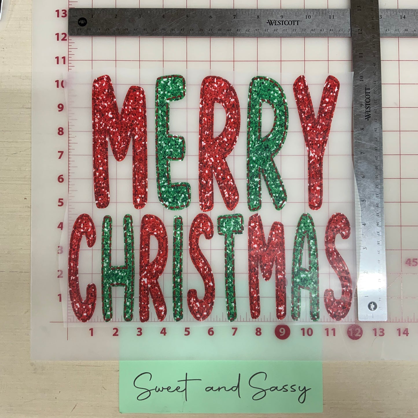 Merry Christmas Glitter DTF Transfer Design