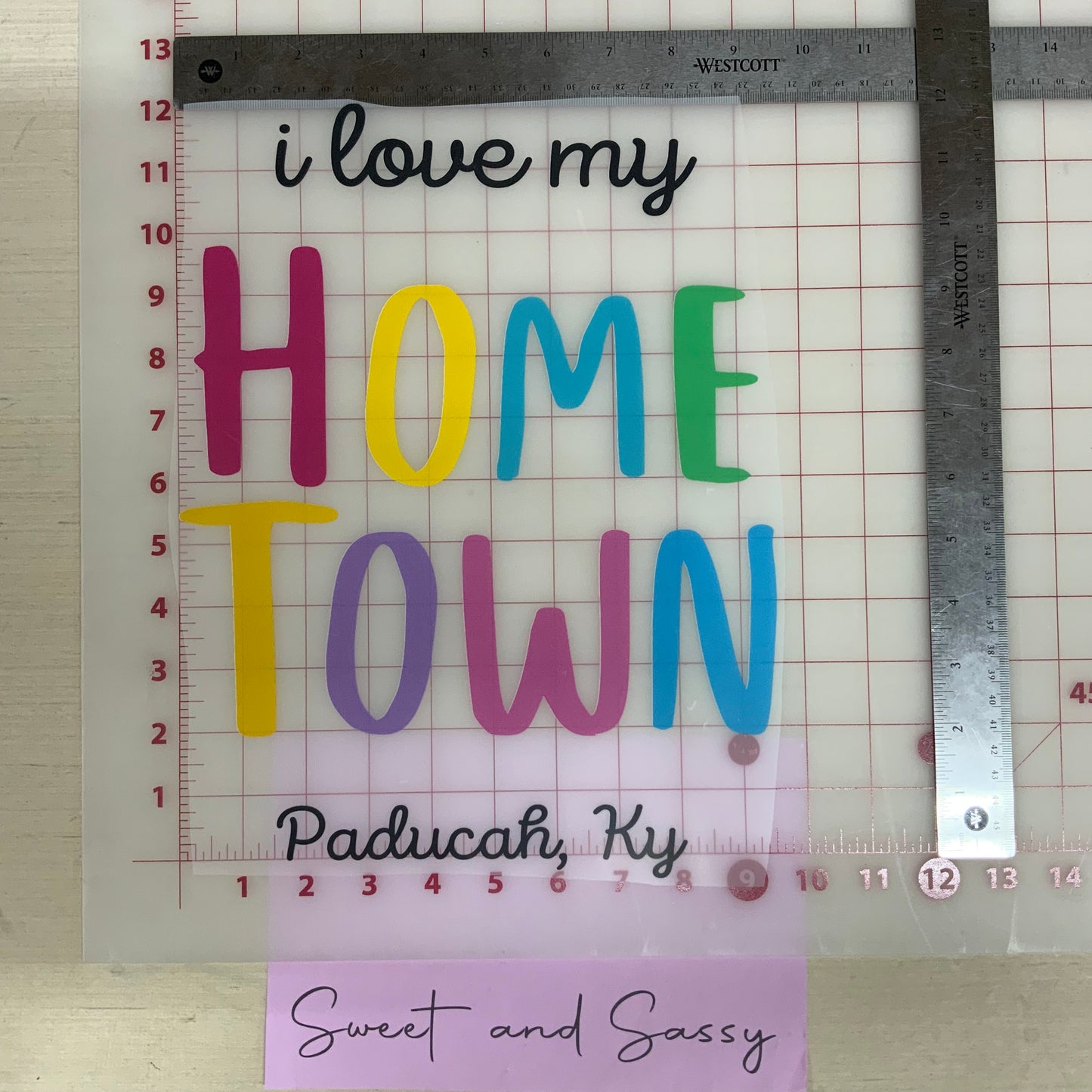 "I love my Hometown Paducah" DTF Transfer Design