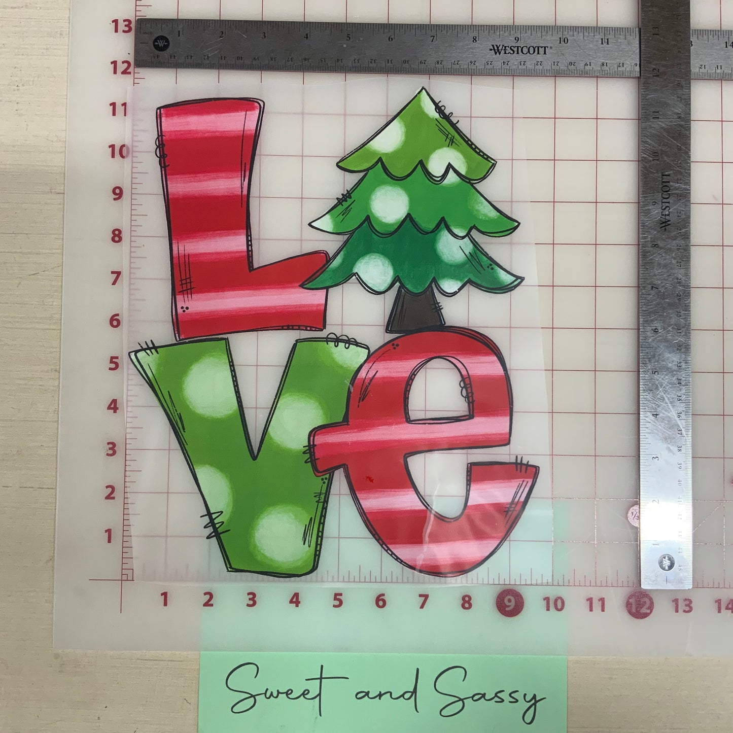 "Christmas tree, LOVE" DTF Transfer Design