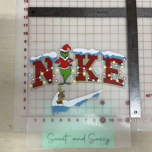 Grinch Nike Snow DTF Transfer Design