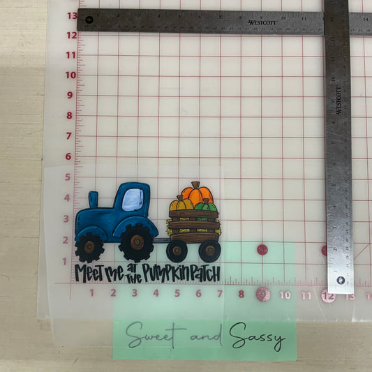 Meet me at the pumpkin patch blue truck DTF Transfer Design