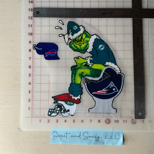 Dolphins Grinch DTF Transfer Design