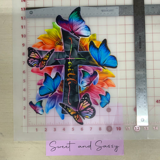 Faith butterflies DTF Transfer Design