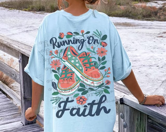 Running on Faith DTF Transfer Design