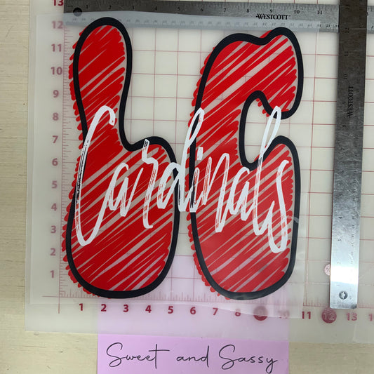 LC Cardinals Scribble DTF Transfer