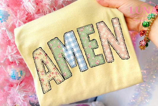 Amen patchwork  DTF Transfer Design