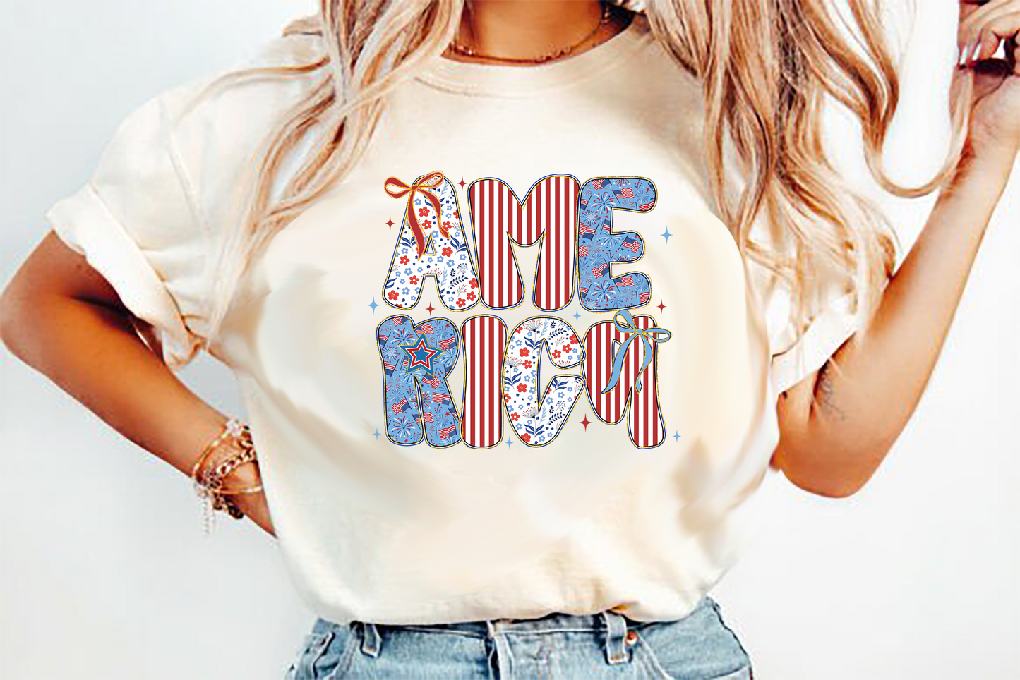 America 4th of July DTF Transfer Design