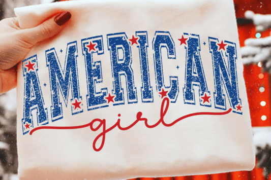American Girl 4th of July DTF Transfer Design