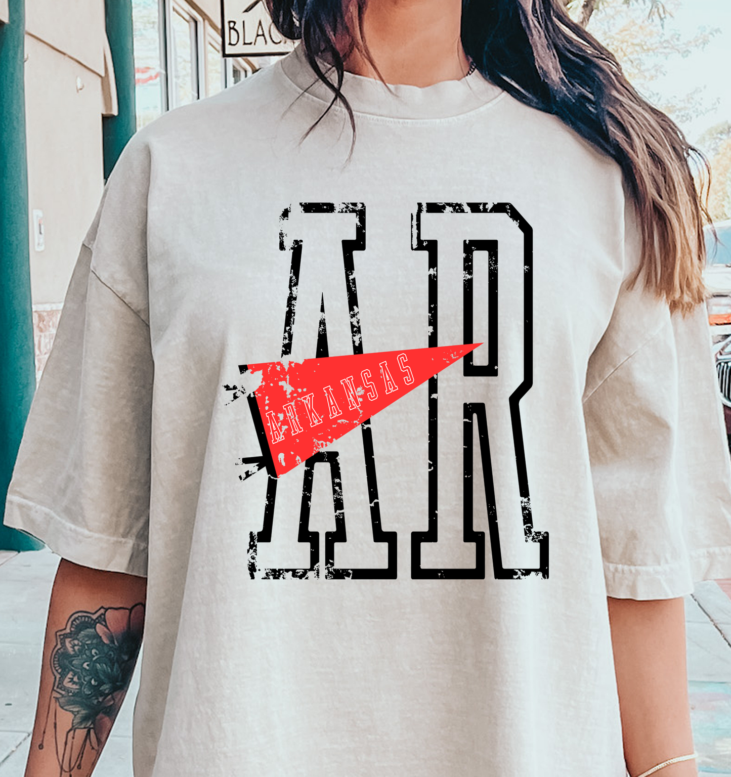 Arkansas Pennant grunge DTF Transfer Design