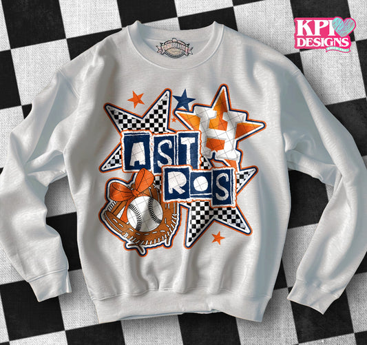 Astros Checkered Stars  DTF Transfer Design