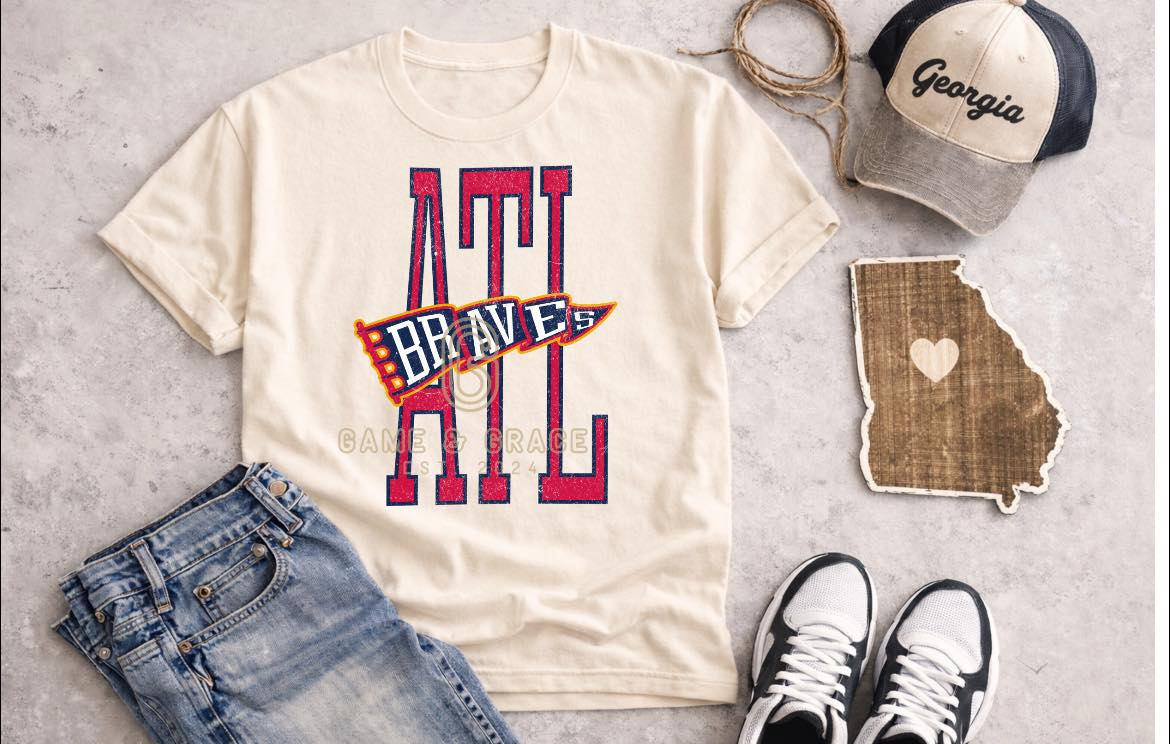 Atlanta Braves pennant DTF Transfer Design