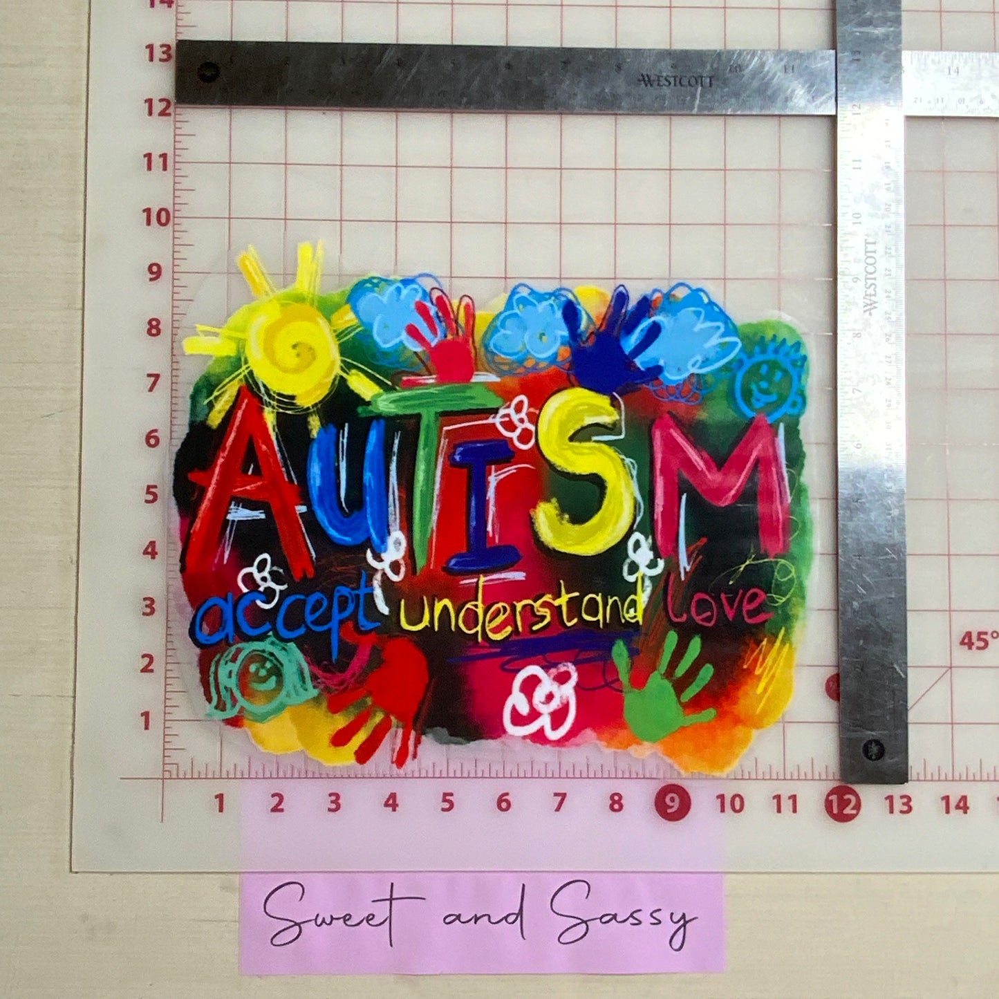 Autism  accept understand love Watercolor DTF Transfer Design