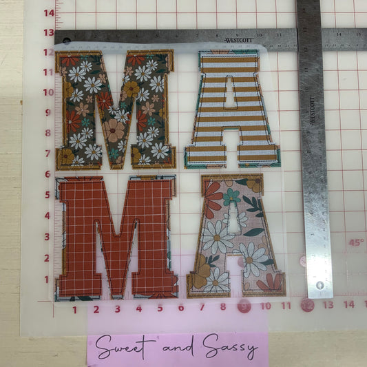 MAMA applique DTF Transfer Design