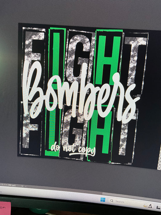 Fight Bombers Fight DTF Transfer Design