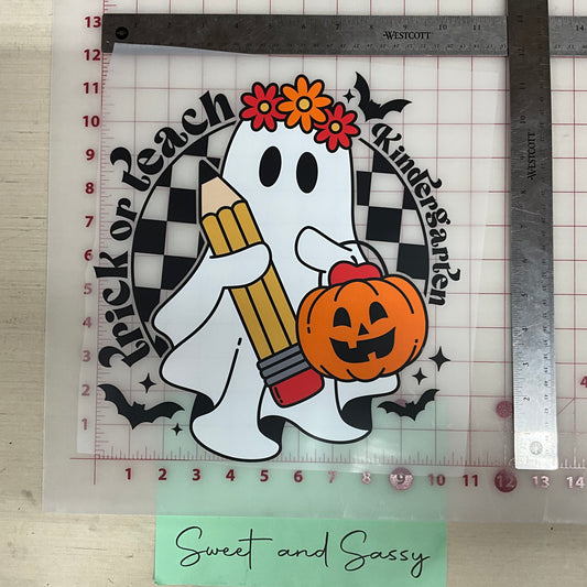 Trick or Teach Kindergarten DTF Transfer Design