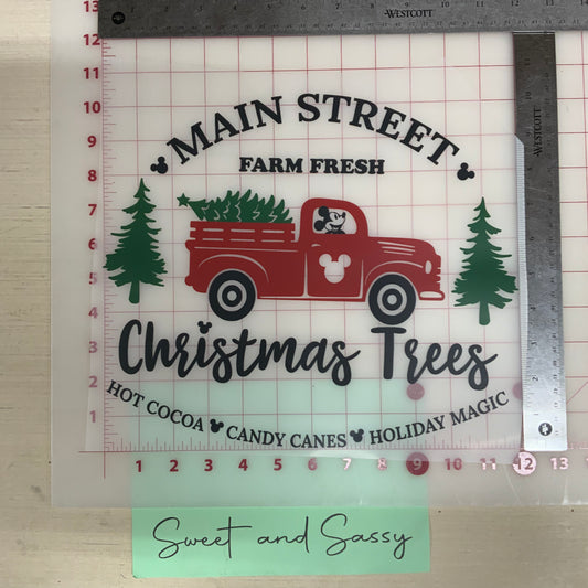 Main Street Christmas Trees DTF Transfer Design