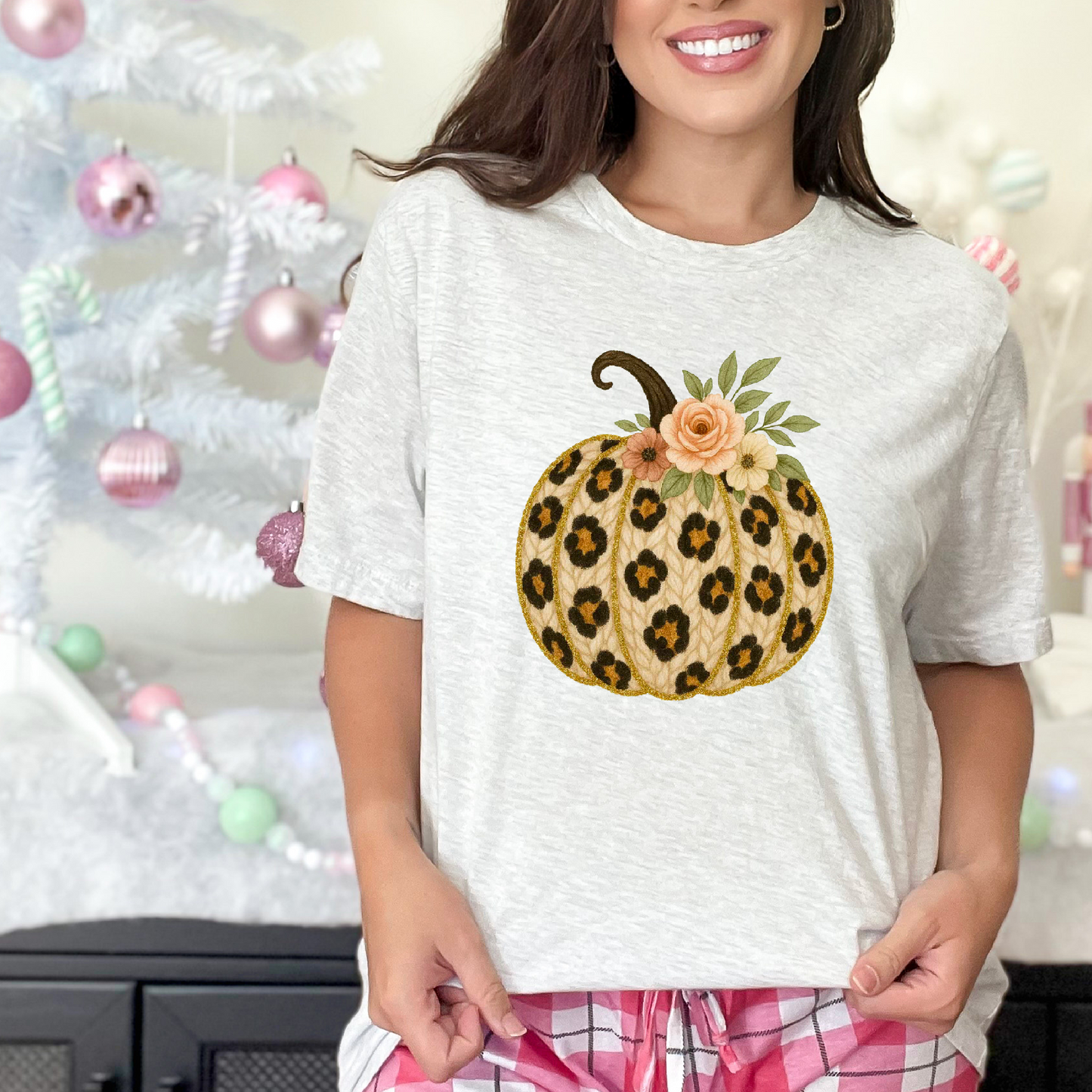 Pumpkin cheetah Yarn DTF Transfer Design