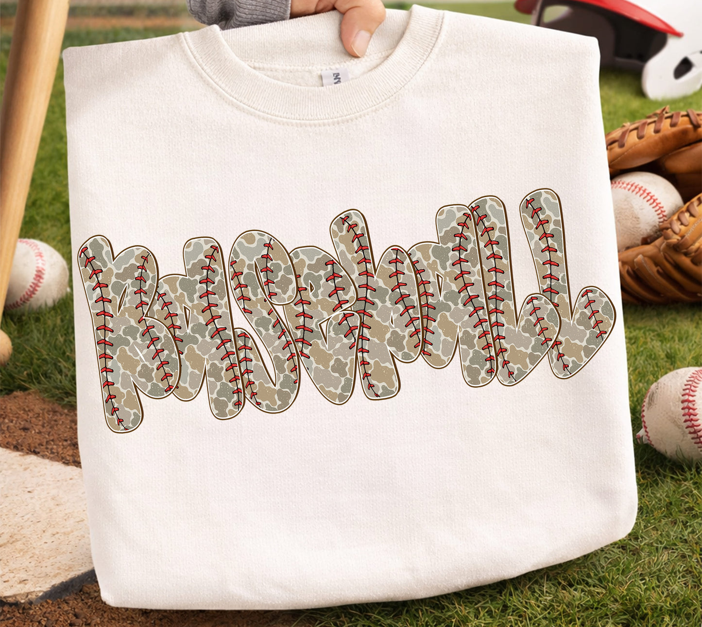BASEBALL camo DTF Transfer Design