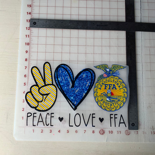 Peace Love FFA DTF Transfer Design