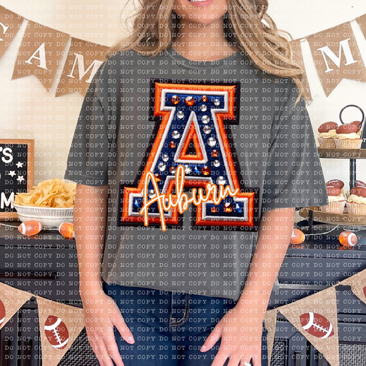 Auburn Bejewelled DTF Transfer Design