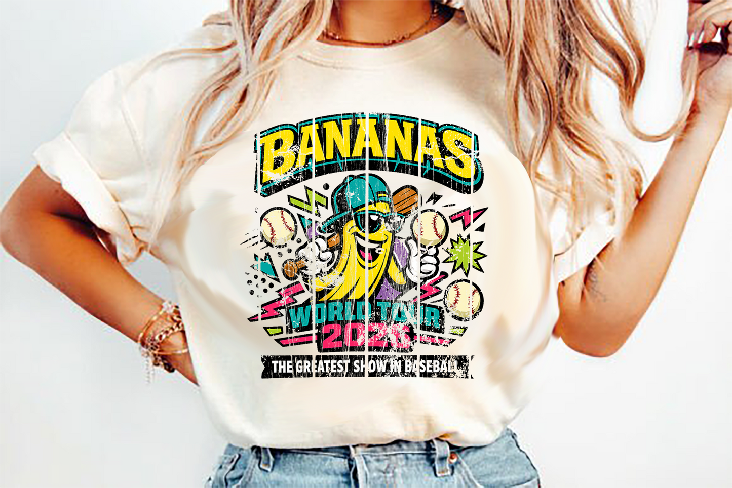 Bananas World Tour 2026 DTF Transfer Design