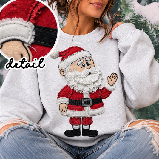 vintage stitched santa DTF Transfer Design