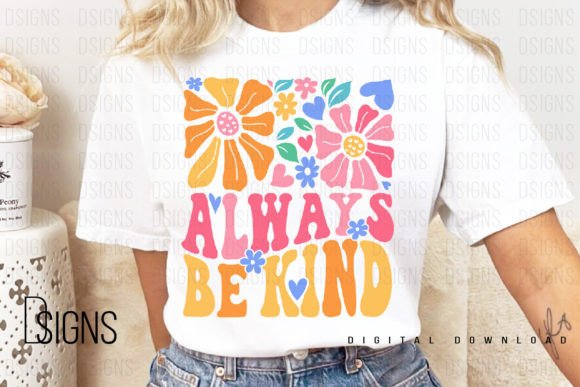 Be Kind Boho Flowers DTF Transfer Design