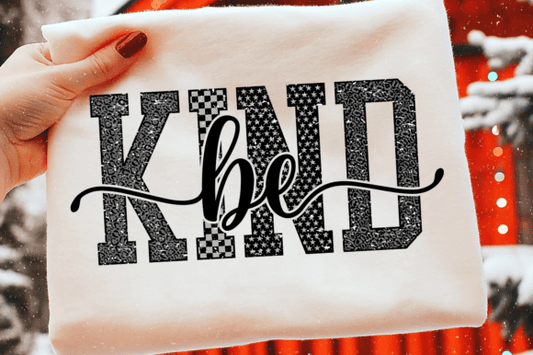 Be Kind checkered stars cheetah DTF Transfer Design