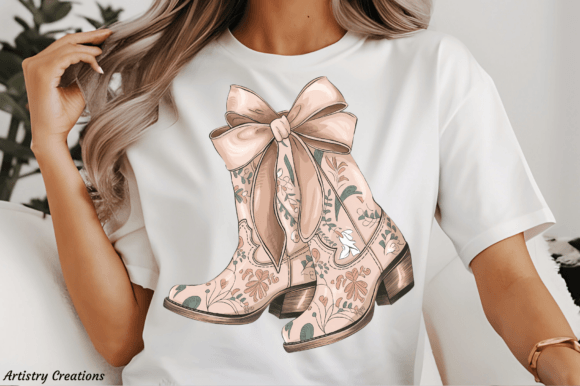 Cowgirls coquette boots DTF Transfer Design