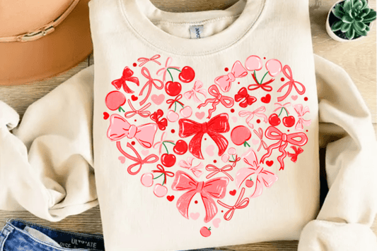 Berry Coquette in heart DTF Transfer Design CF