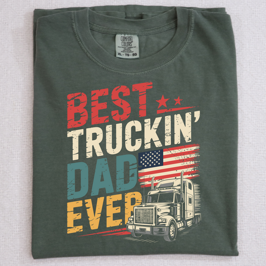 Best Truckin Dad Ever DTF Transfer Design