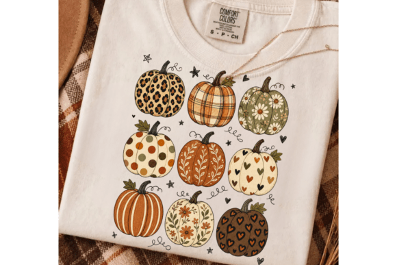 Cute Pattern Pumpkin Coquette Autumn DTF Transfer Design