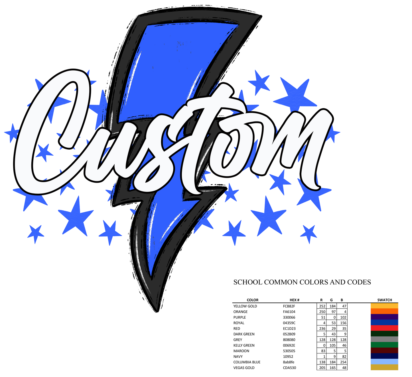 Custom Lightening Bolt Mascot MOCKUP Only