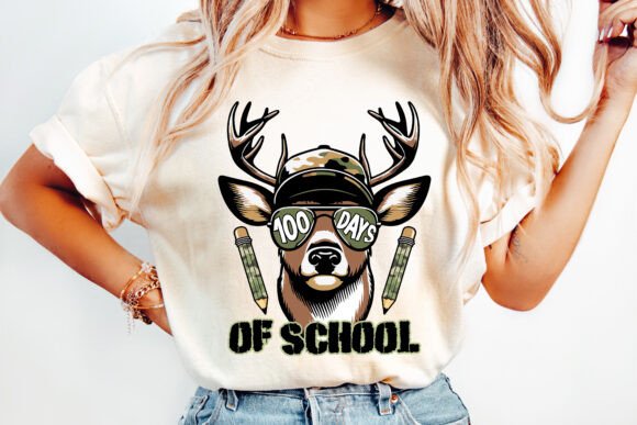 100 Days of School deer DTF Transfer Designs CF