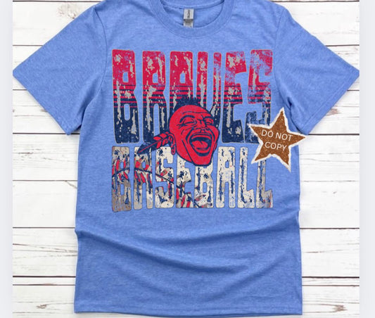 Braves Baseball distressed DTF Transfer Design