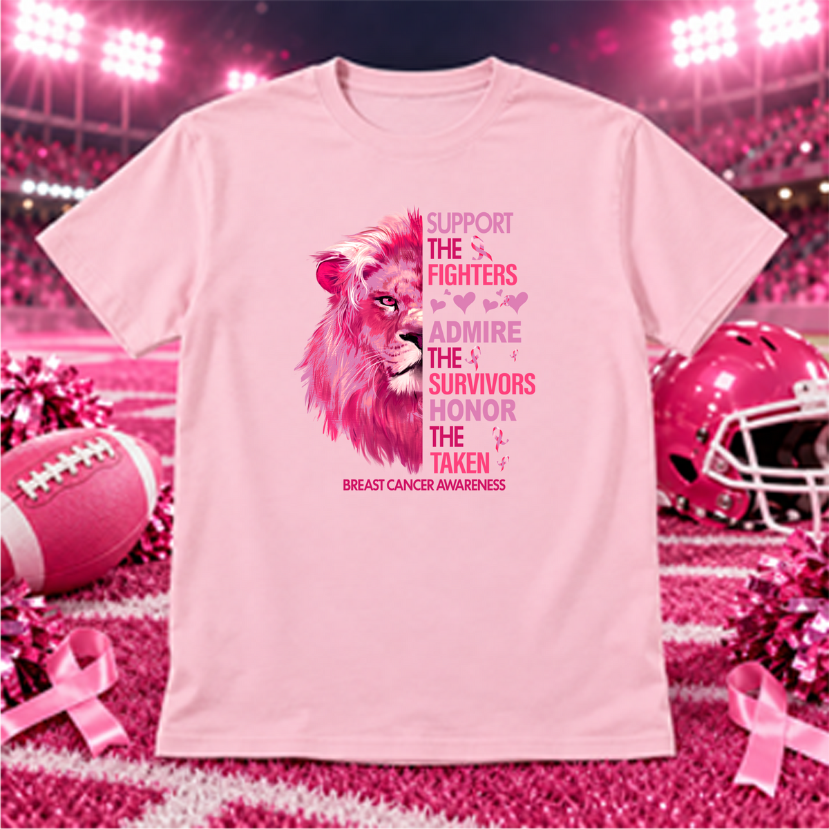 Breast Cancer Awareness lion(1) DTF Transfer Design