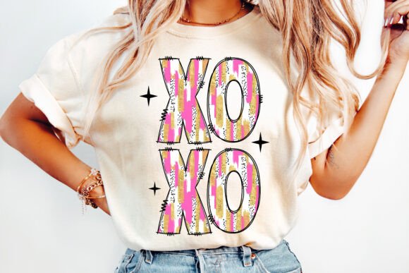 XOXO stacked brush DTF Transfer Design