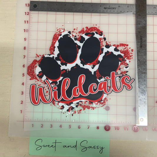 Wildcats Paw Print DTF Transfer