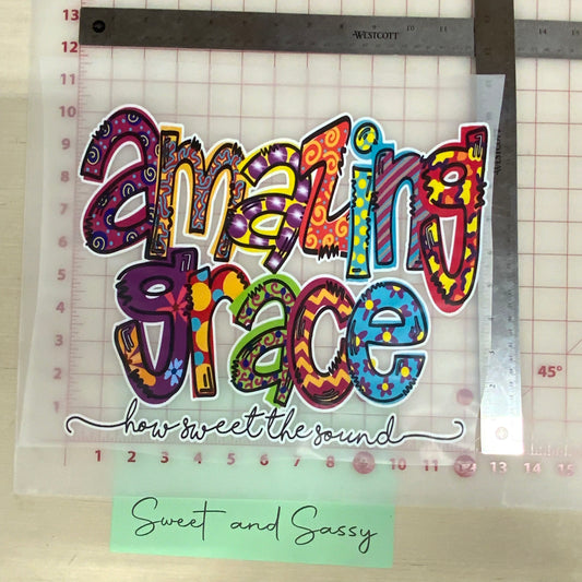 Amazing Grace DTF Transfer Design