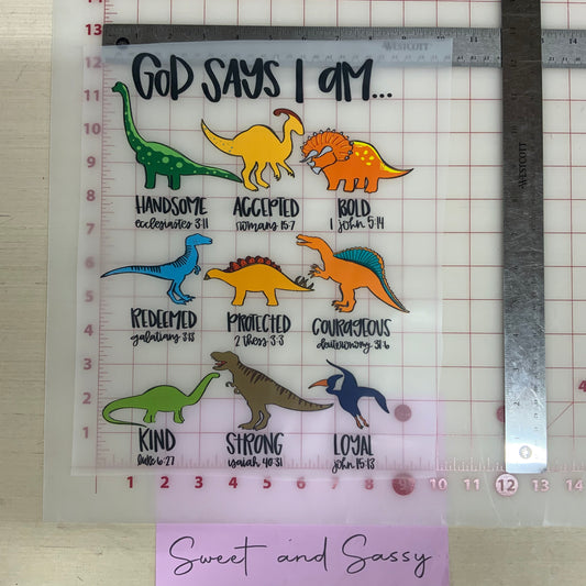 God says I am… dinosaur DTF Transfer Design