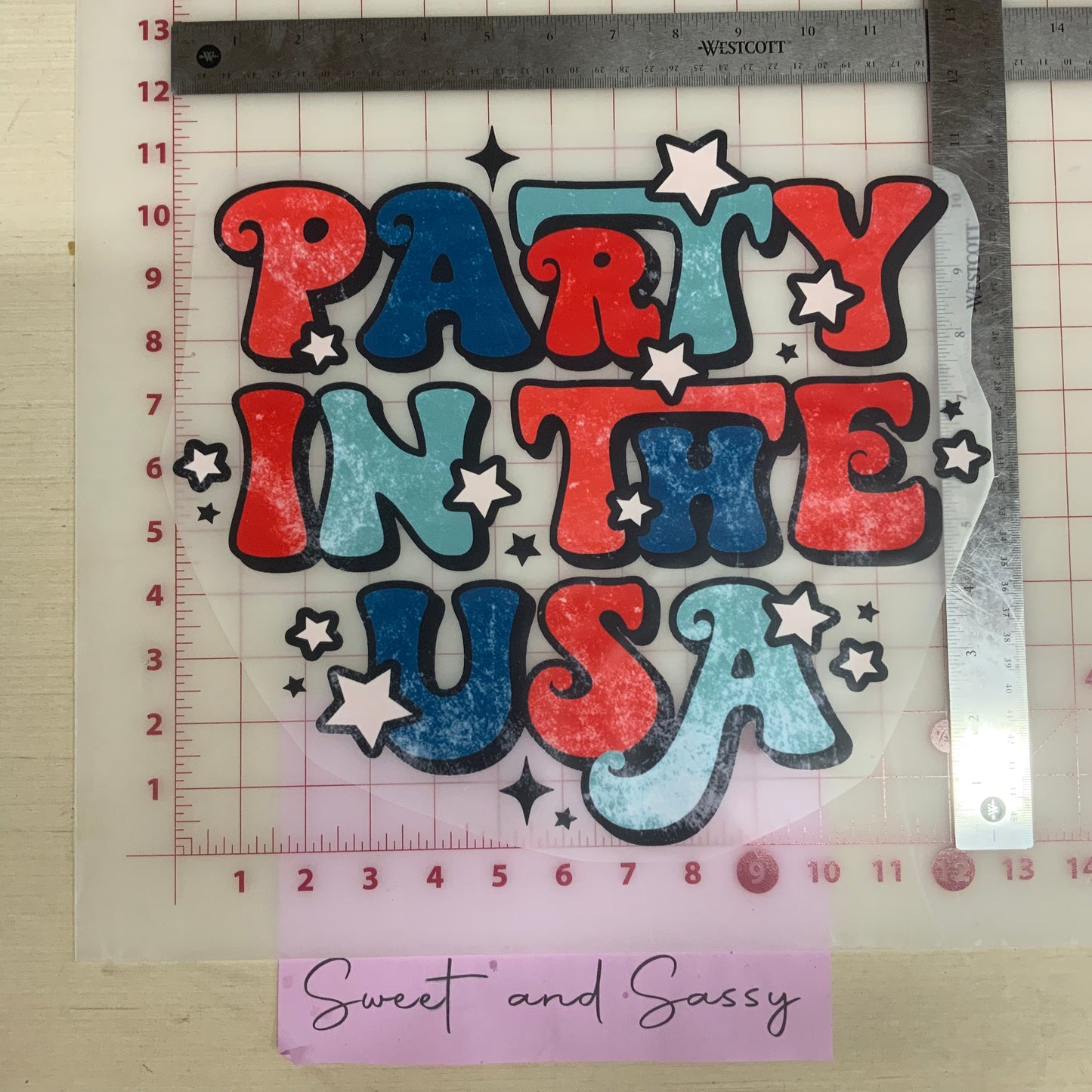 Party in the USA DTF Transfer Design