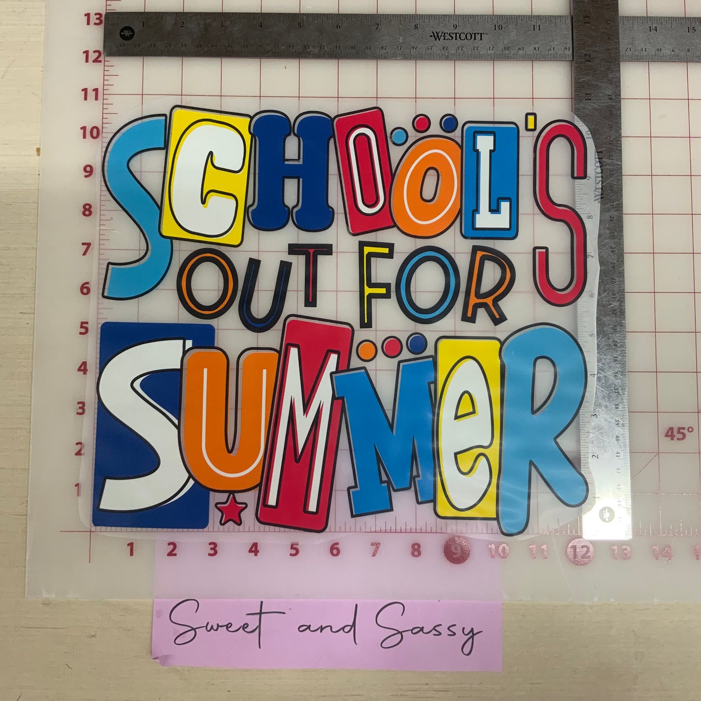 "School’s out for Summer" DTF Transfer Design