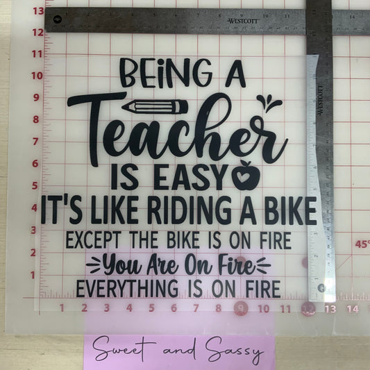 Being a teacher is easy… DTF Transfer Design