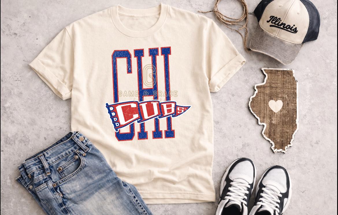 Chicago Cubs pennant DTF Transfer Design