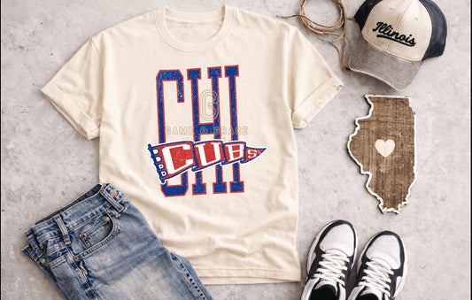Chicago Cubs pennant DTF Transfer Design