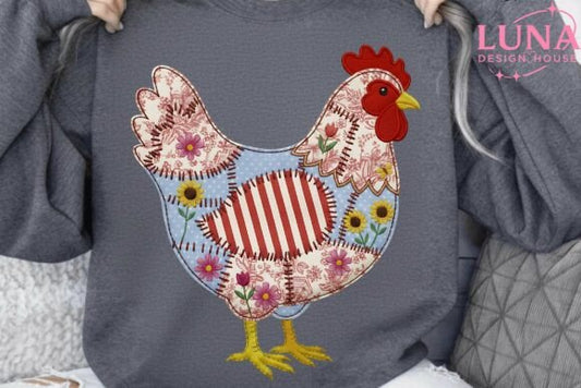 Chicken Patchwork  DTF Transfer Design